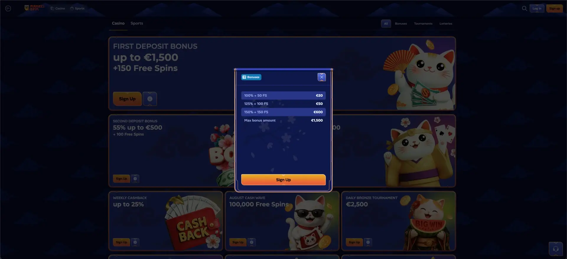 Welcome bonus