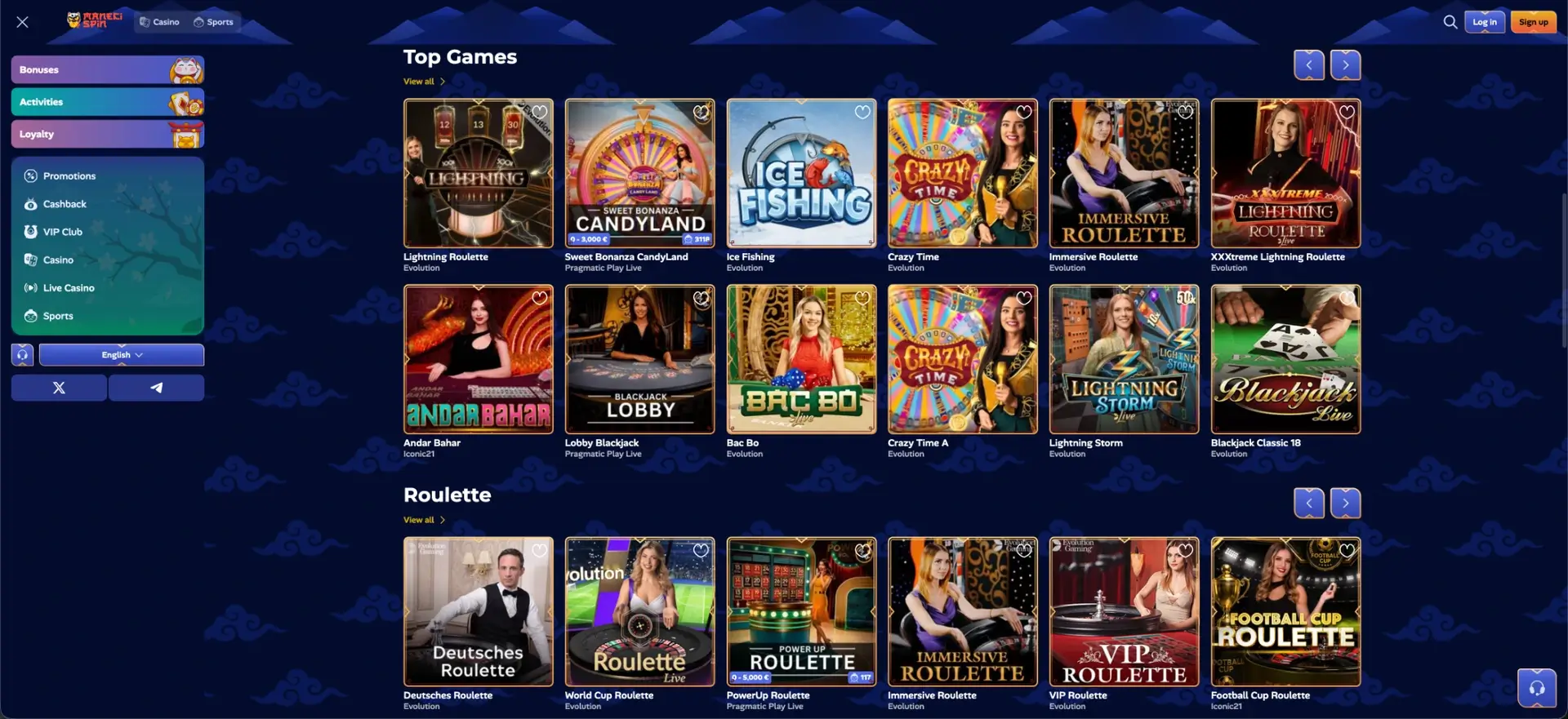 Live-Casino ManekiSpin
